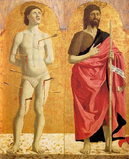 Piero della Francesca Sts Sebastian and John the Baptist Spain oil painting art